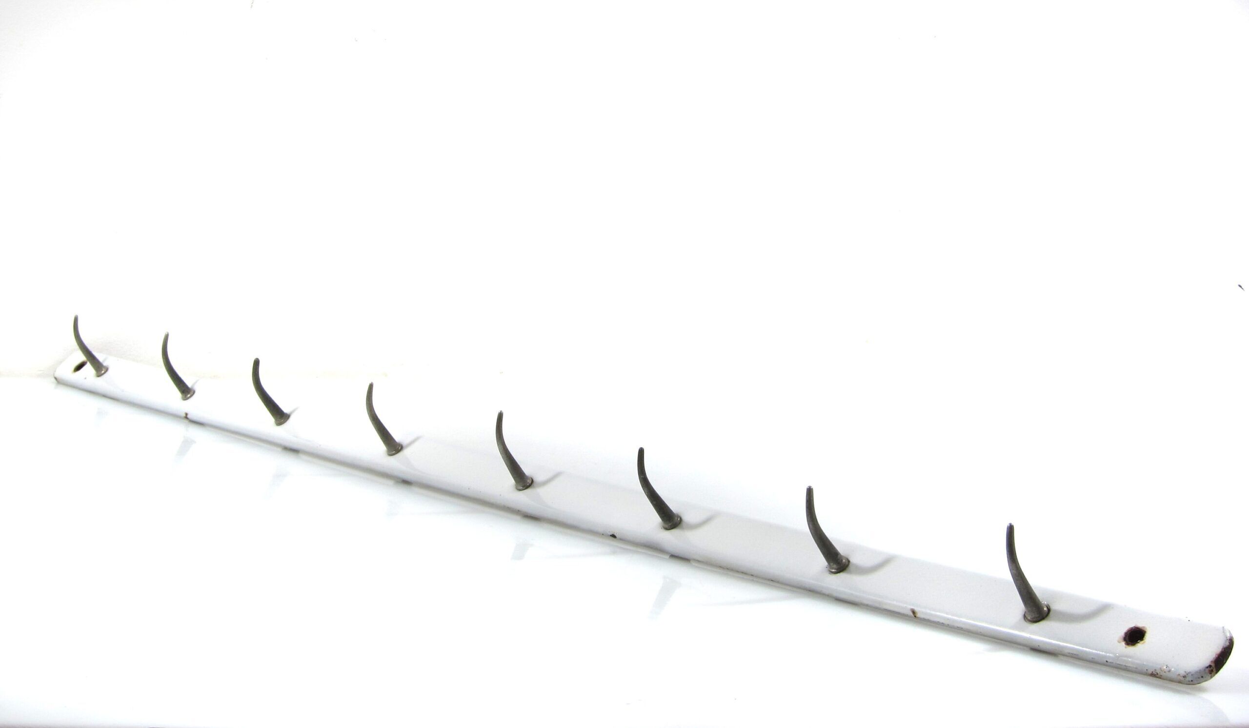 Coat rack in enamel and hooks, 1930s