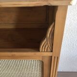 Meuble bois naturel et cannage