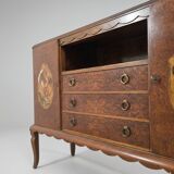 Buffet in marquetry of elm – Refined cabinetmaking work from 1940