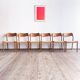 Set of 6 #71 teak chairs by Niels O. Møller, JL. Moller Mid Century