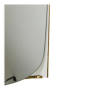 Mid-century illuminated wall mirror by Ernest Igl with brass crown, by Hillebrand.