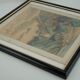Ancient painting on fabric, asian landscape, with frame 40 x 39.5 cm