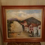 Oil painting on canvas Basque Country.