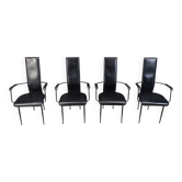 Vintage S44 dining chairs by Giancarlo Vegni for Fasem, set of 4, 1980s