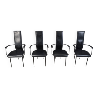 Vintage S44 dining chairs by Giancarlo Vegni for Fasem, set of 4, 1980s