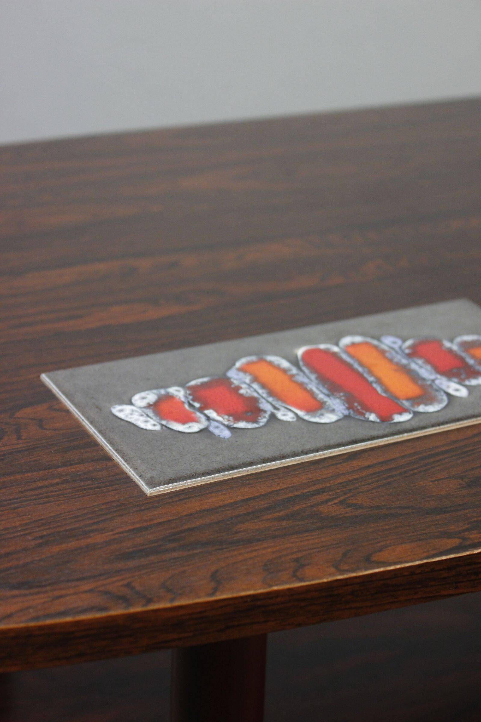 Scandinavian style coffee table from the 50s, rosewood & ceramic