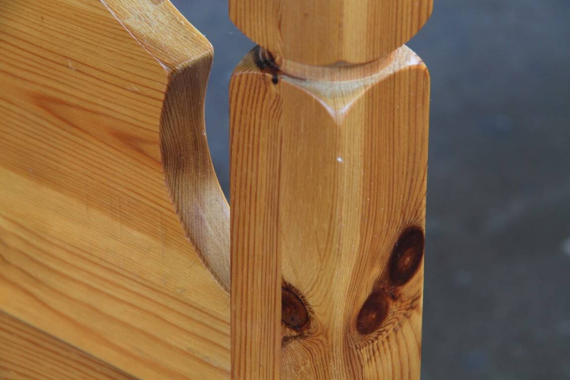 Pair of vintage chunky solid pine bedside tables, Denmark, 1970s