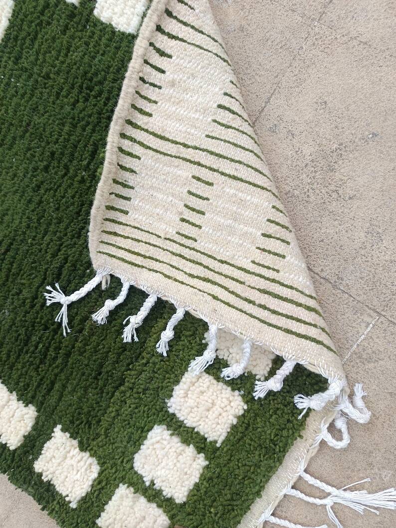 Custom Green Moroccan Carpet 250cm x 200cm