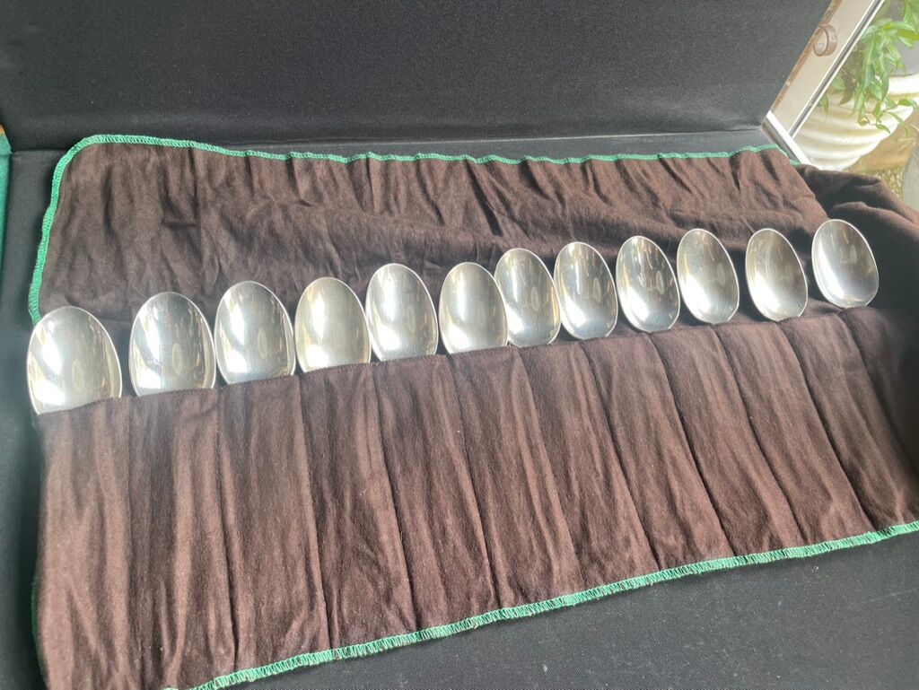12 tablespoons Christofle model Boreal – Silver metal – Art Deco
