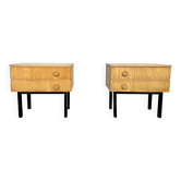 Paire de tables de nuit, chevets vintage