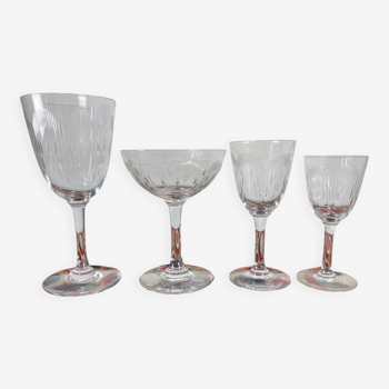 Baccarat Old Crystal Glasses Service Moliere (20pcs) 1916