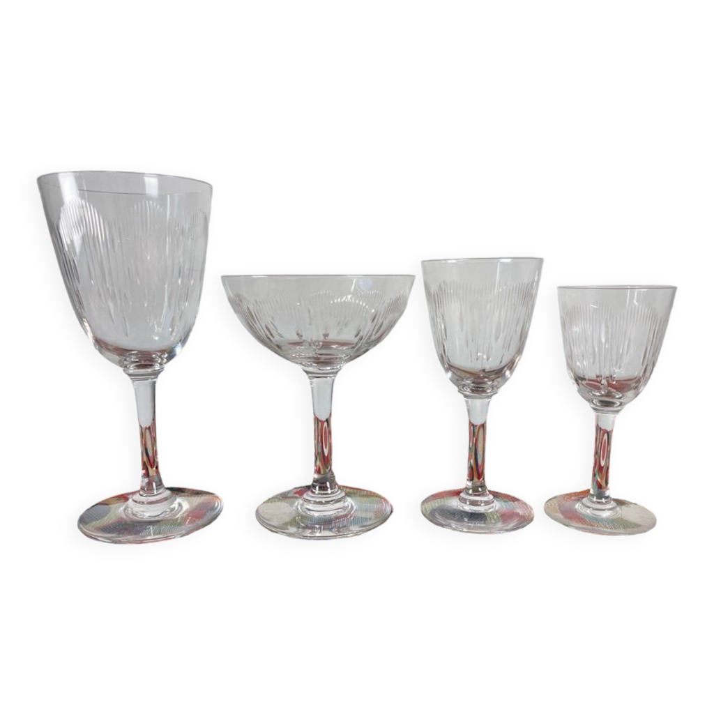 20 verres cristal ancien Service Moliere 1916, Baccarat