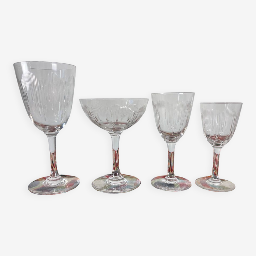 Set of 12 champagne glasses, first half of the 19th century - Ref