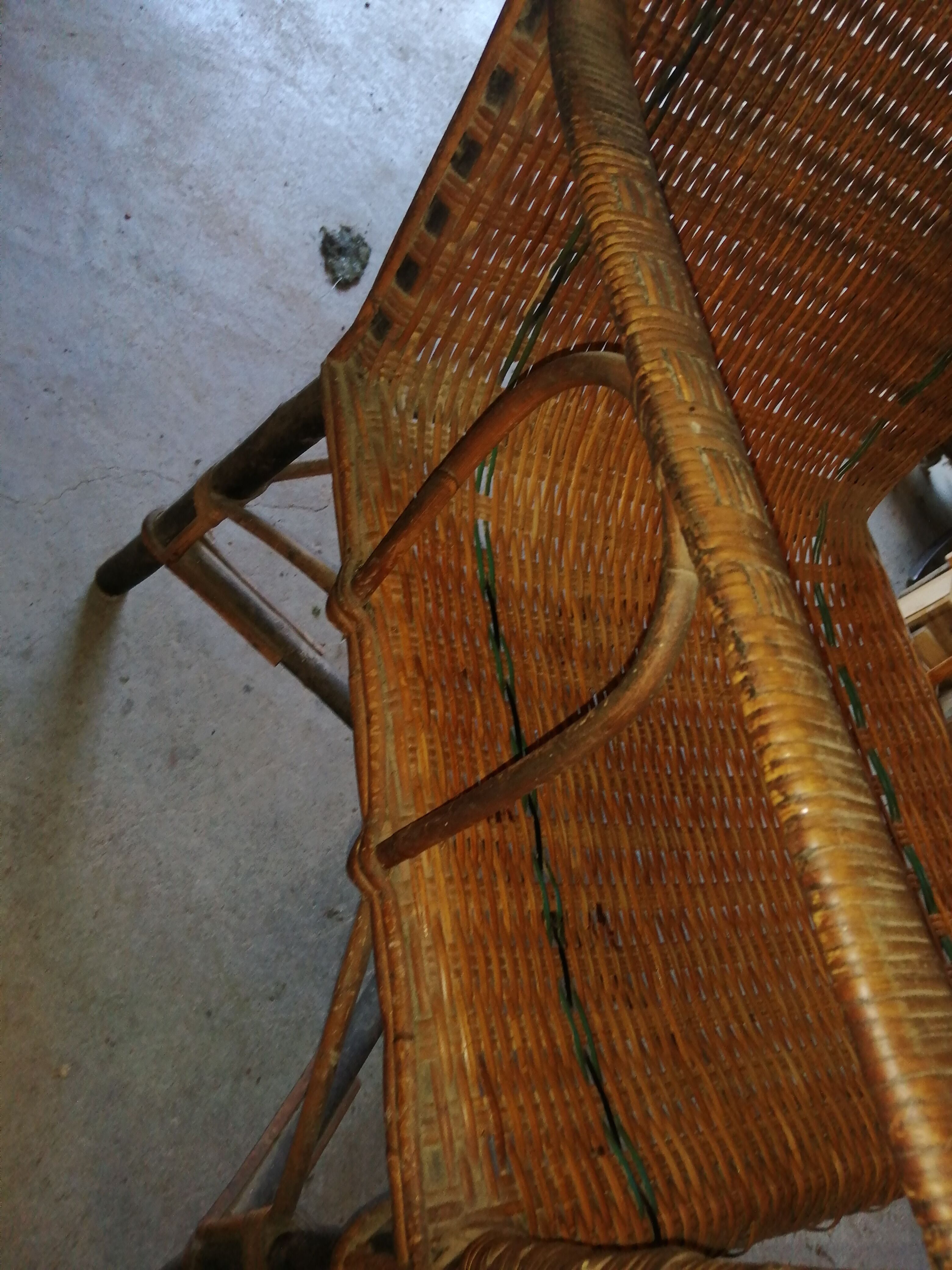 Vintage rattan / osier armchair
