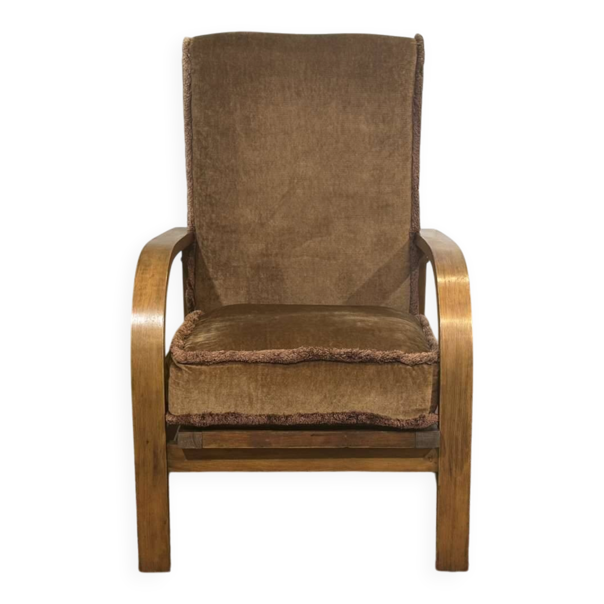 1930s English bridge chair in beech.