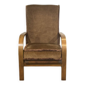 1930s English bridge chair in beech.