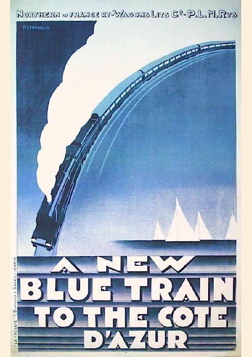 Affiche Blue train to the Cote d'Azur