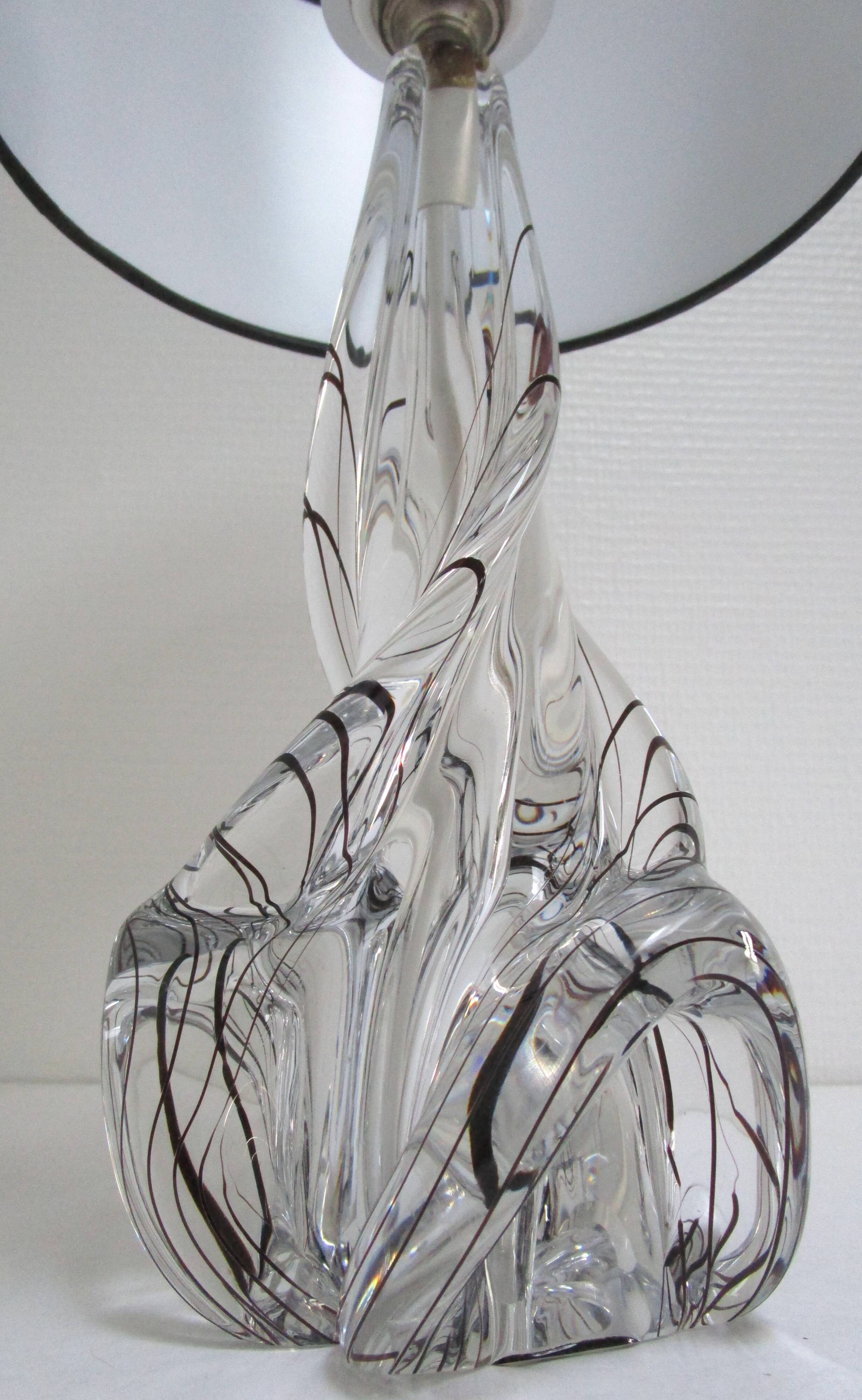 JB sculptural transparent and black crystal lamp