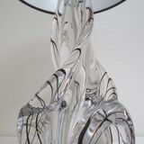 JB sculptural transparent and black crystal lamp