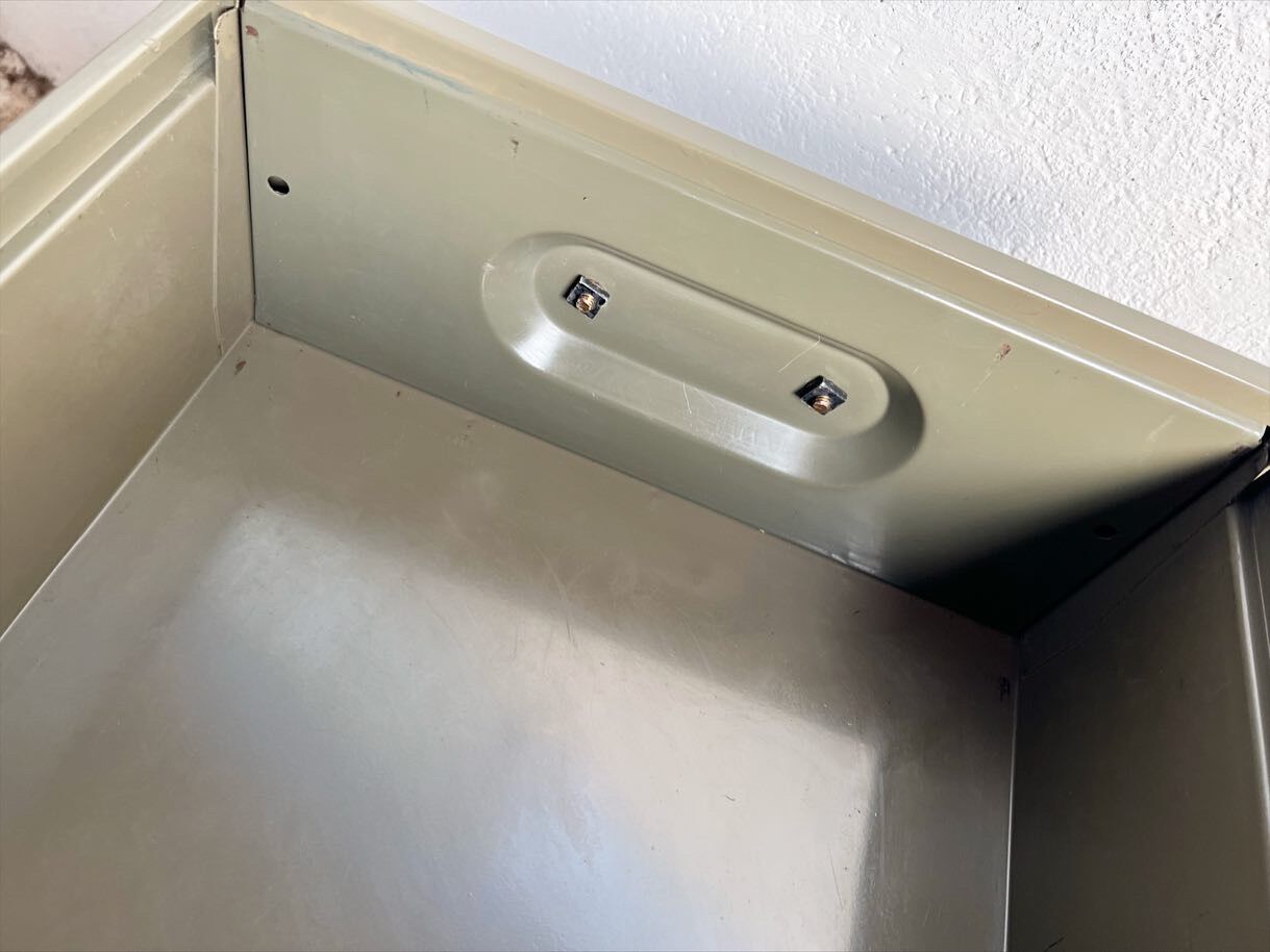 Vintage khaki metal desk