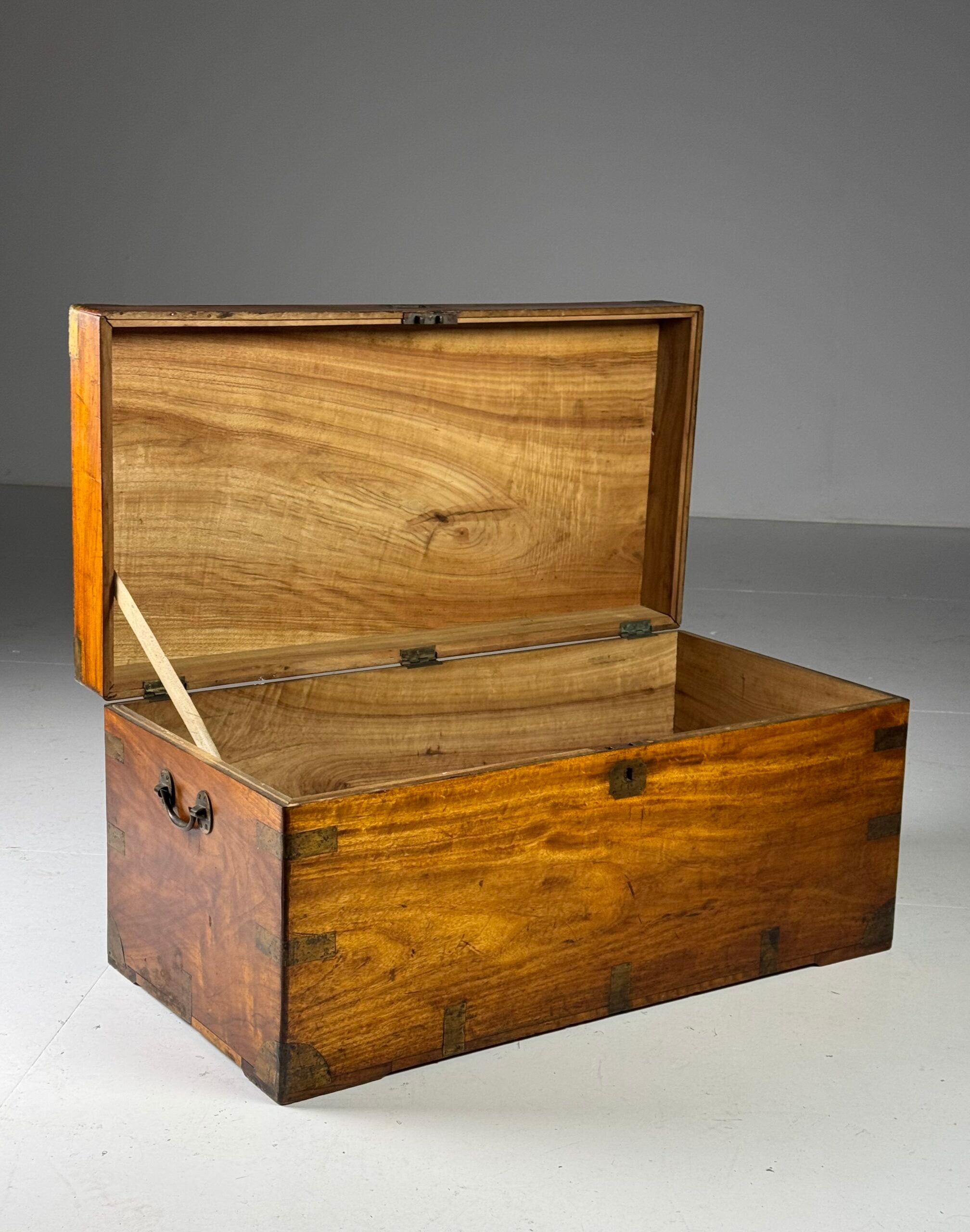Campaign chest 19th century camphor antique