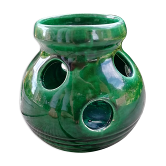 Glazed ceramic garlic pot