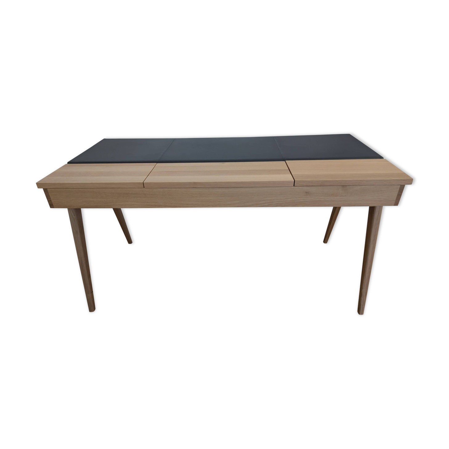 Habitat leather and wood office