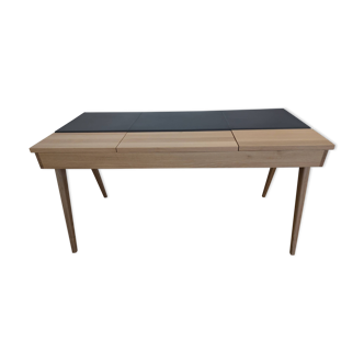 Habitat leather and wood office