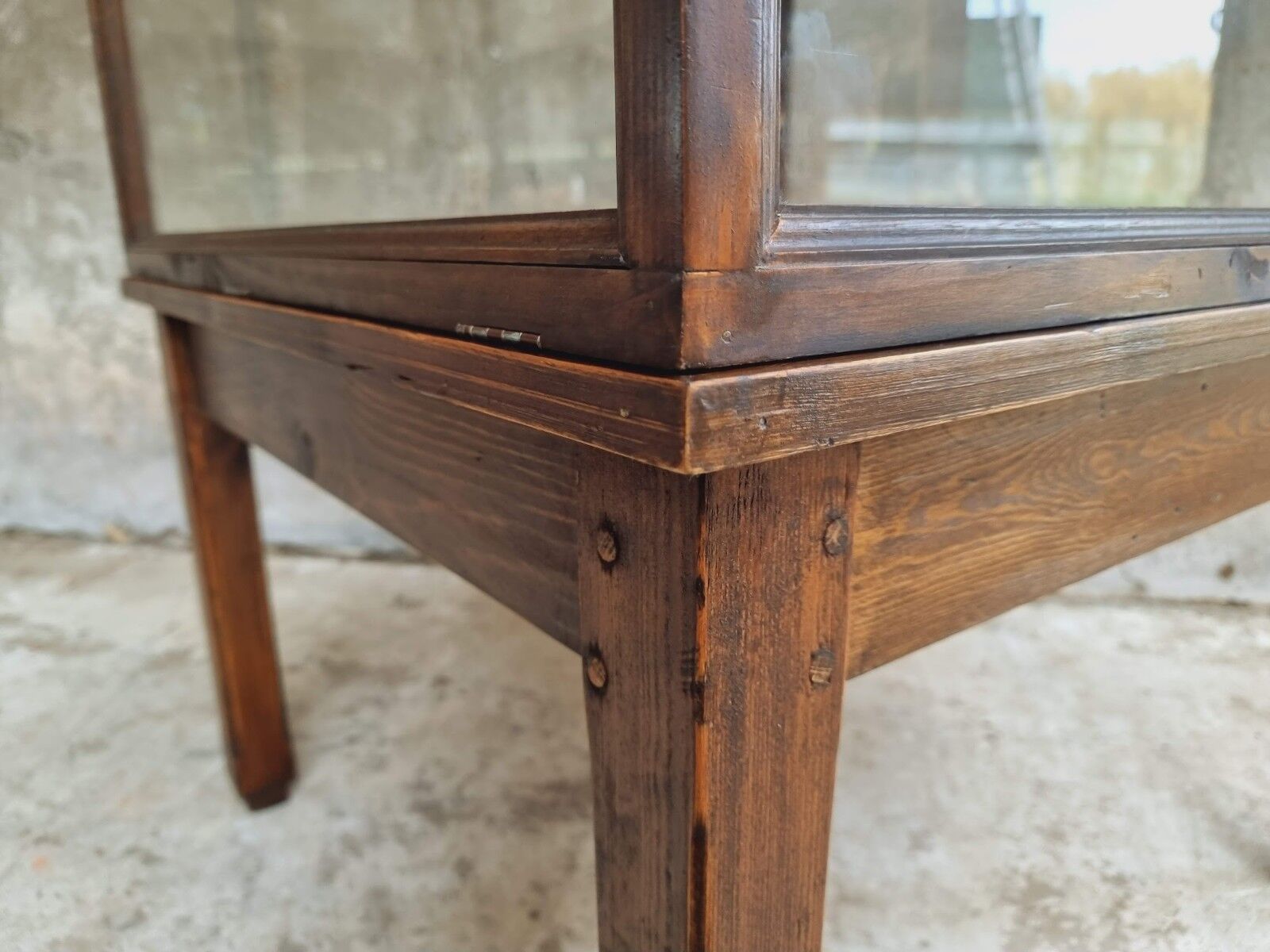 Old display cabinet shop display case or museum cabinet