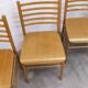Danish ensemble transformable table 114 cm / 154 + 4 modernist chairs from the 1970s.
