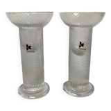Pair of twisted crystal candlesticks