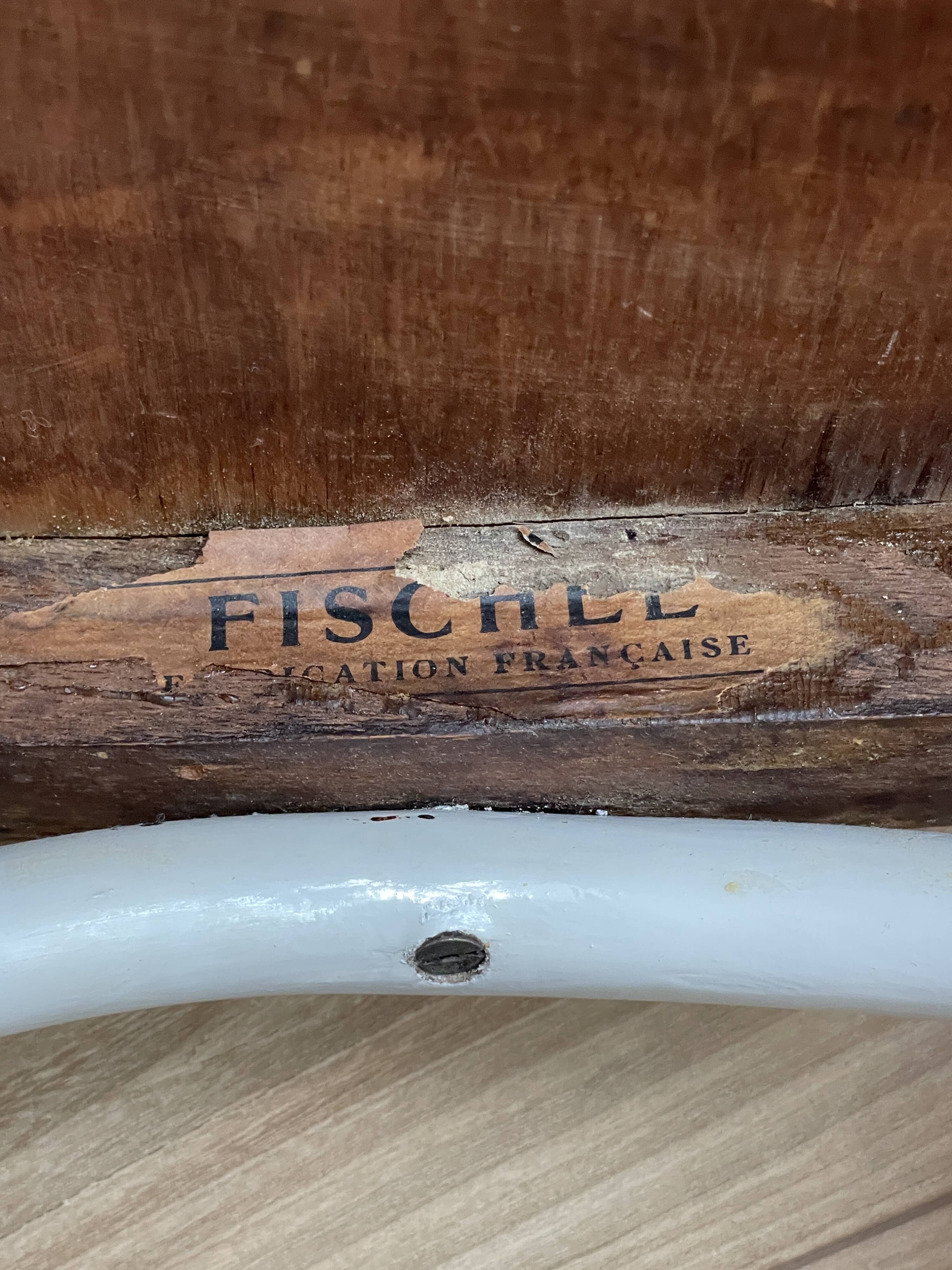 Set of 3 FISCHEL stamped bentwood bistro chairs from 1920-40.