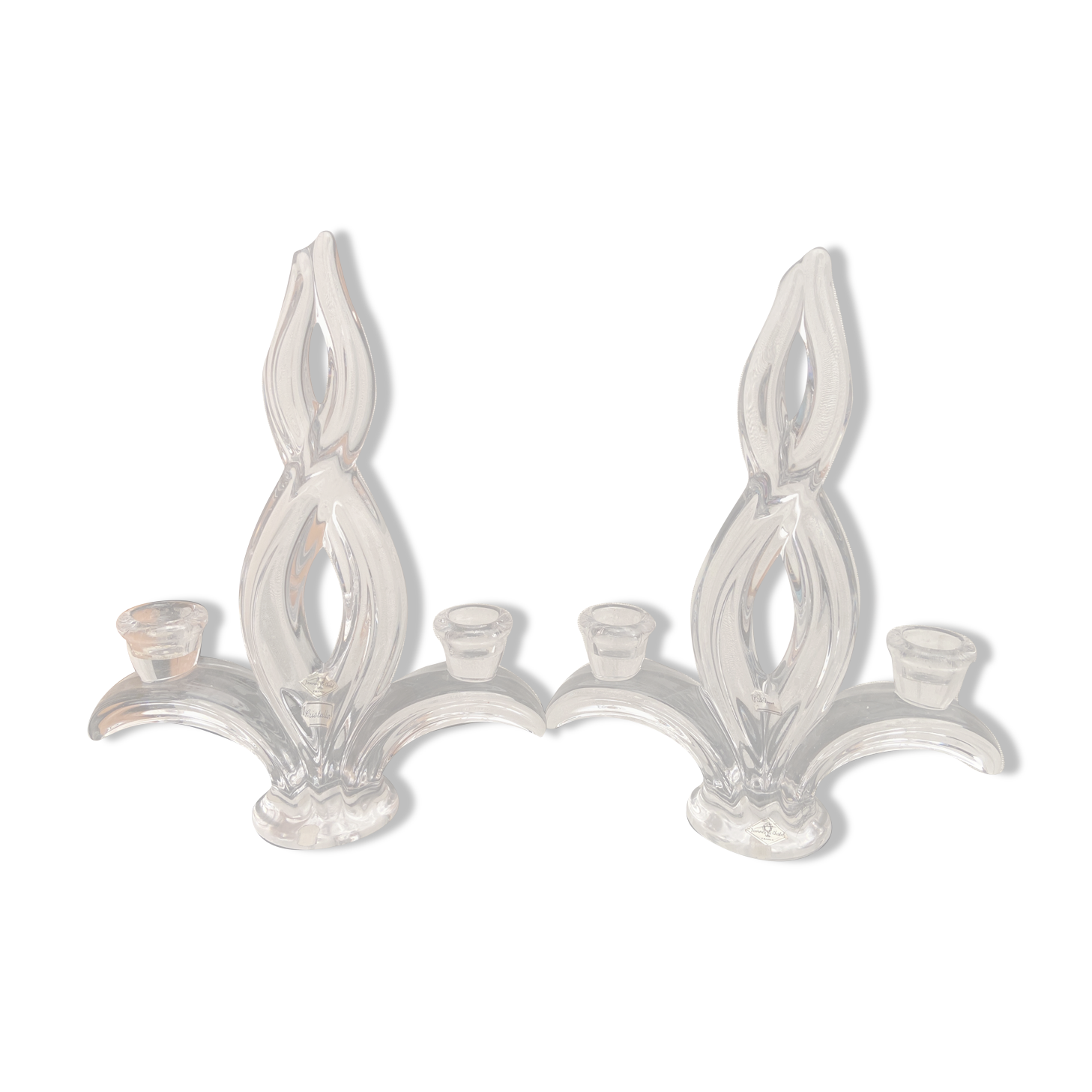 Pair of crystal candlesticks