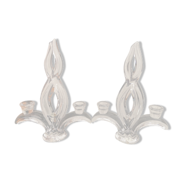 Pair of crystal candlesticks