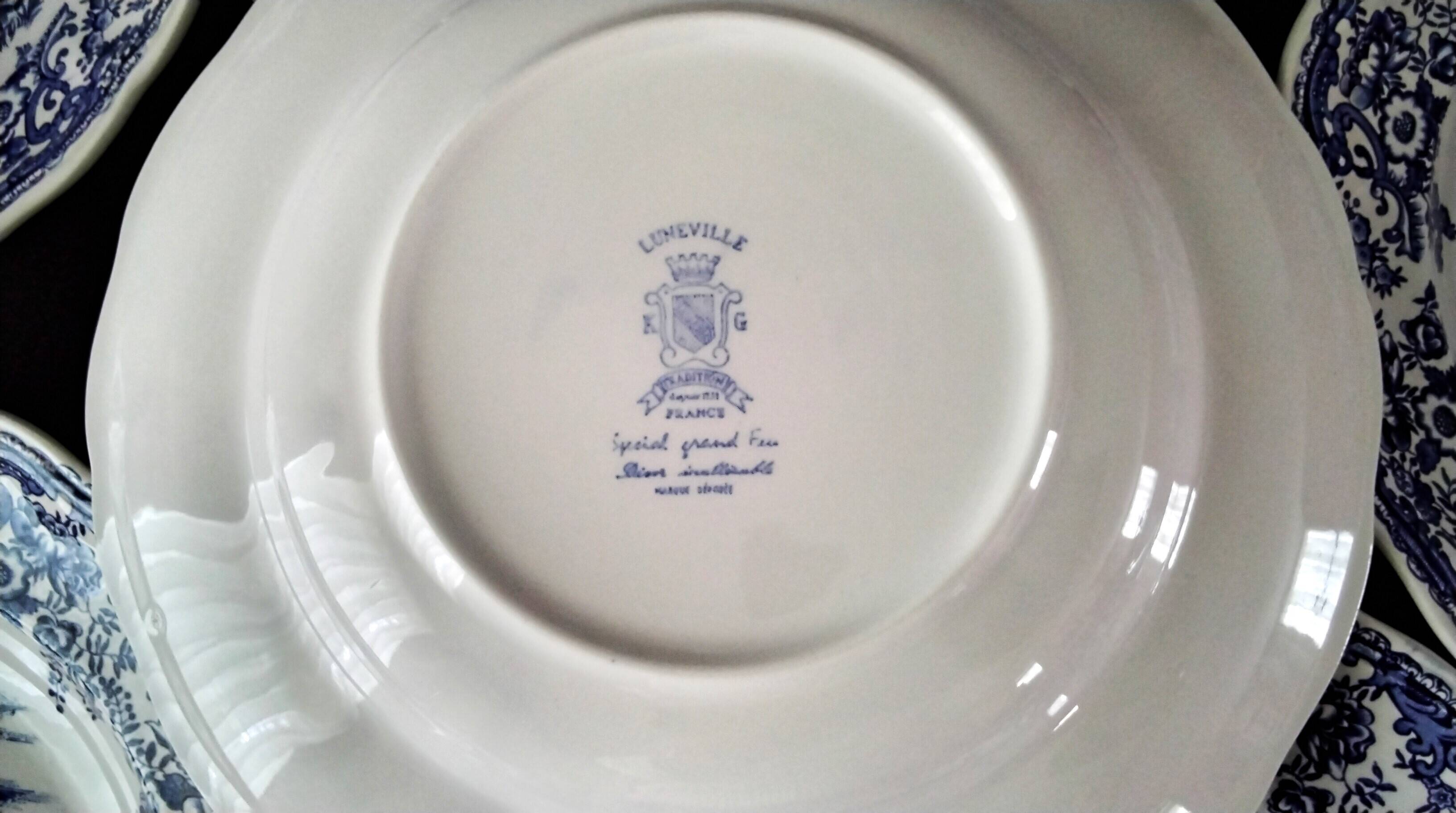 6 Lunéville Tradition Special Grand Feu soup plates