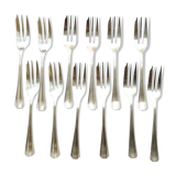 Christofle 12 cake forks model Boreal silver metal