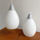 Mid century milk glass hanging lamps dutch design