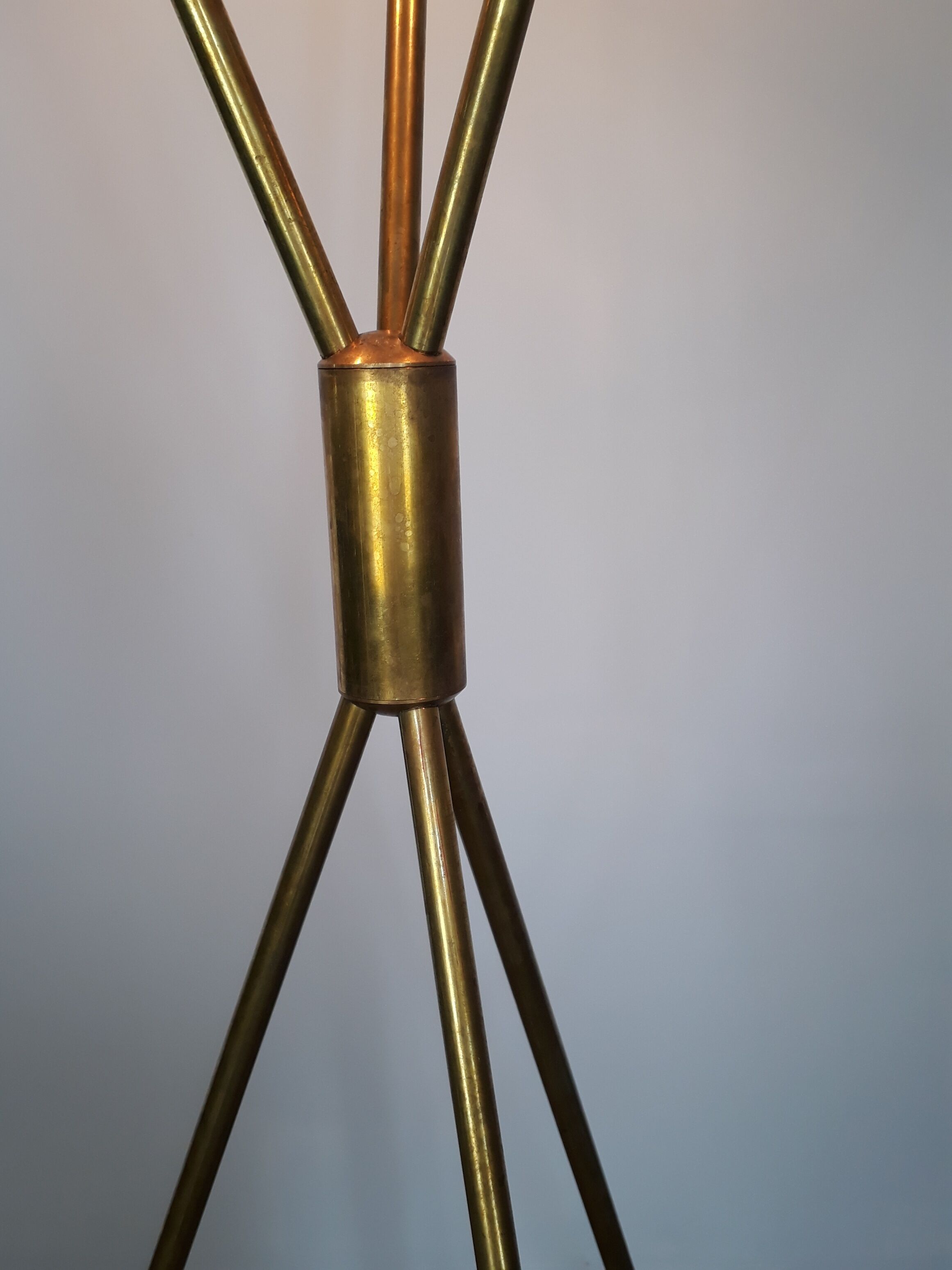 Charleston lamp with 3 two-tone diabolos, Mid-Century 1950s design