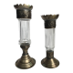 Brass and glass candle holders