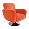 Vintage swivel armchair orange foot tulip fabric