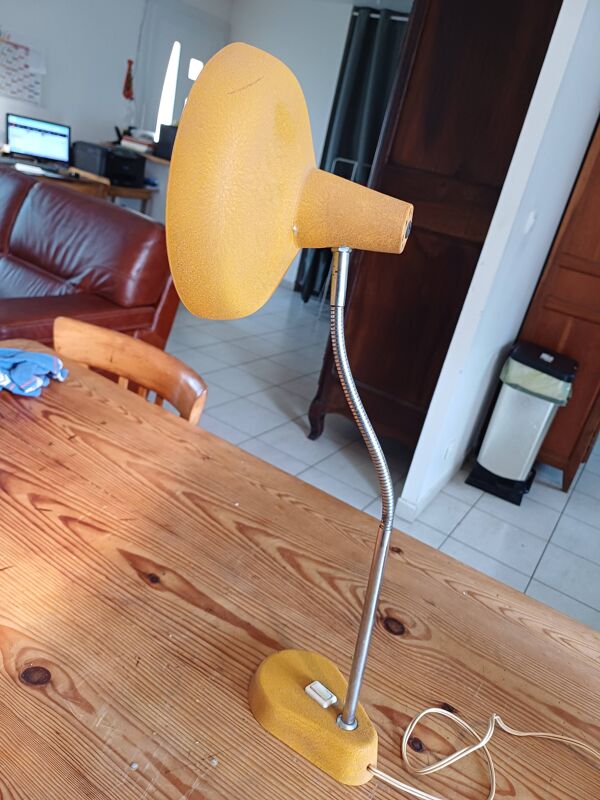 Lampe Vintage des Années 60 Métal Orangé