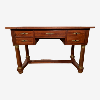 Empire style desk in mahogany and XX century veneer