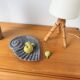 Shell-shaped ceramic catchall.