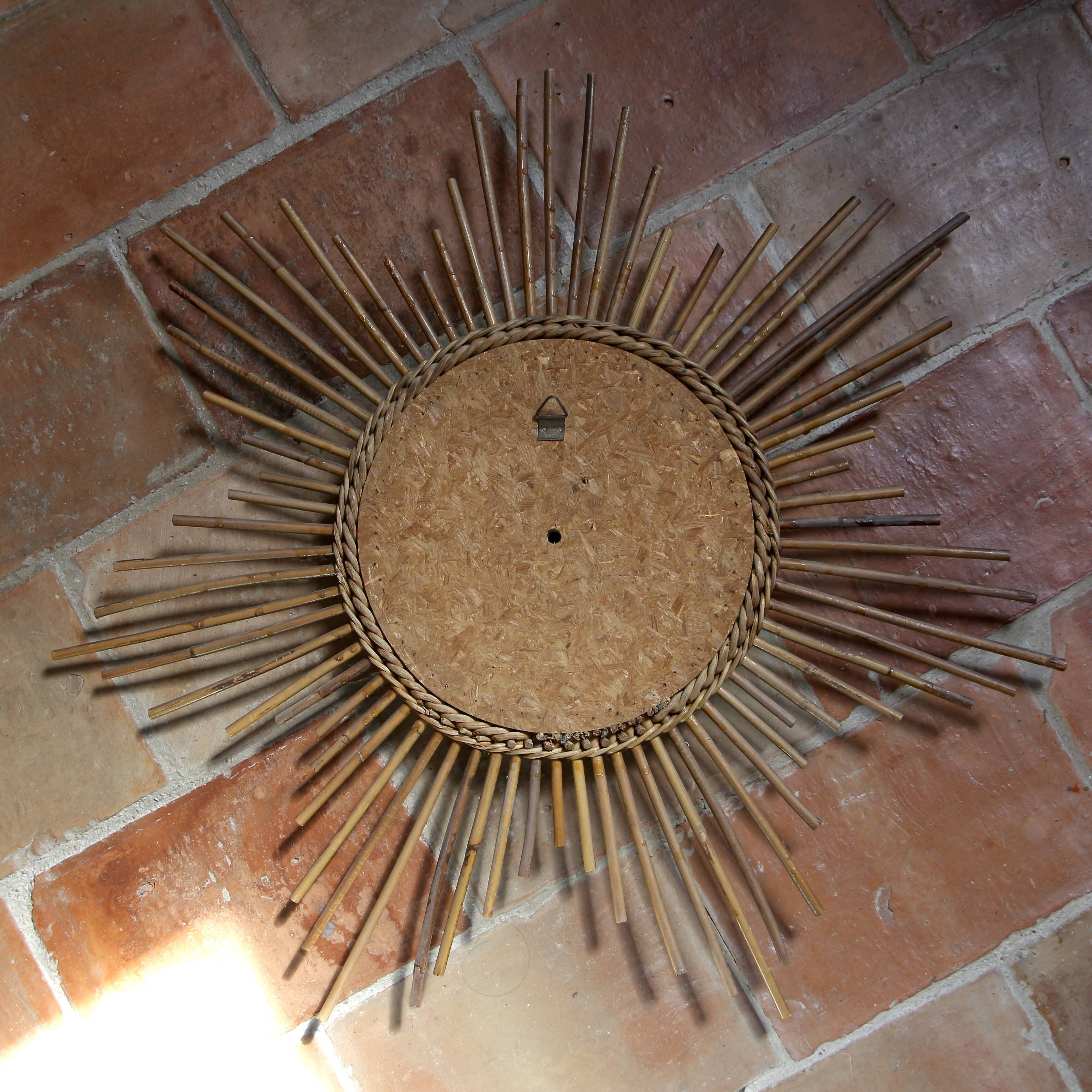Rattan sun mirror