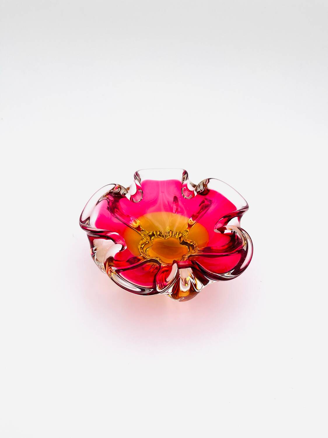 Sommerso Coupe Josef Hospodka - Bohemian Glass Art Design - Circa 60