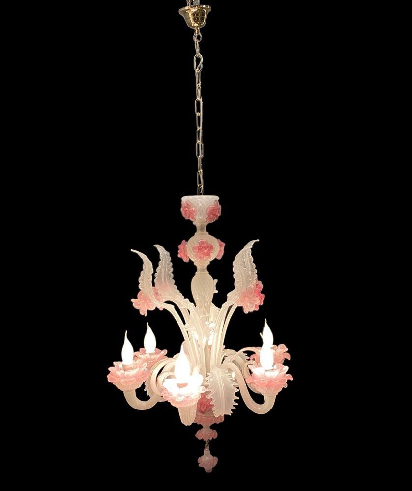 Venetian Murano glass flower chandelier, 1960s