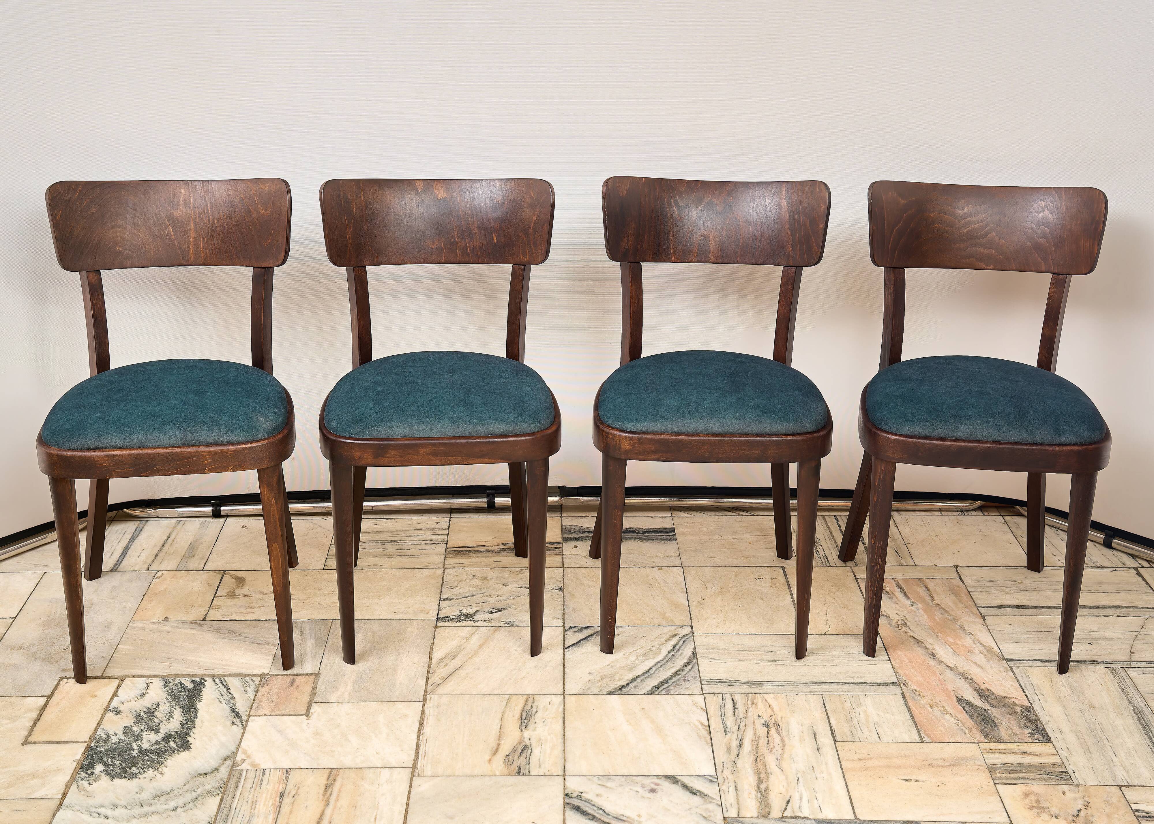Set of four ton chairs, czechoslovakia, 1960s