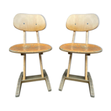 Paire de chaises d’école adulte Casala vintage design 1960 mid-century