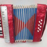 Children's accordion brand e:yuirc , marbled red color