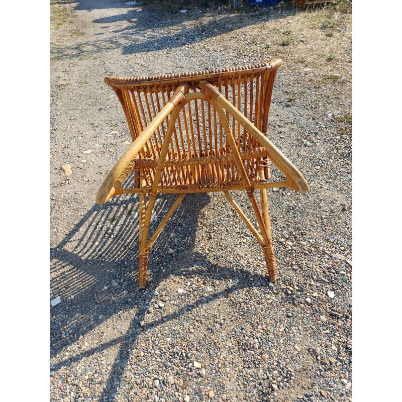 Vintage rattan and wicker armchair